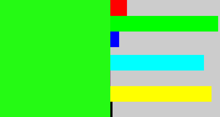 Hex color #25fa14 - electric green