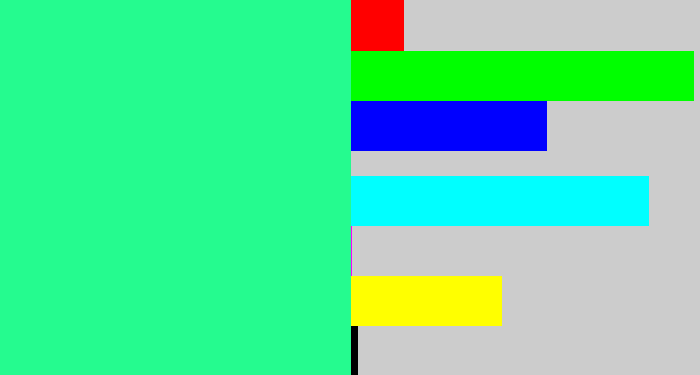 Hex color #25fb8f - wintergreen