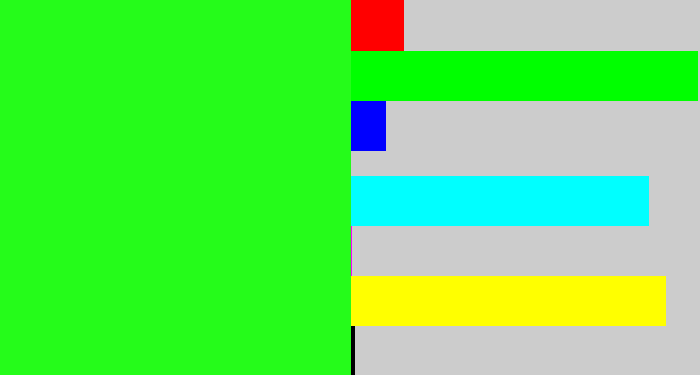 Hex color #25fc1a - radioactive green
