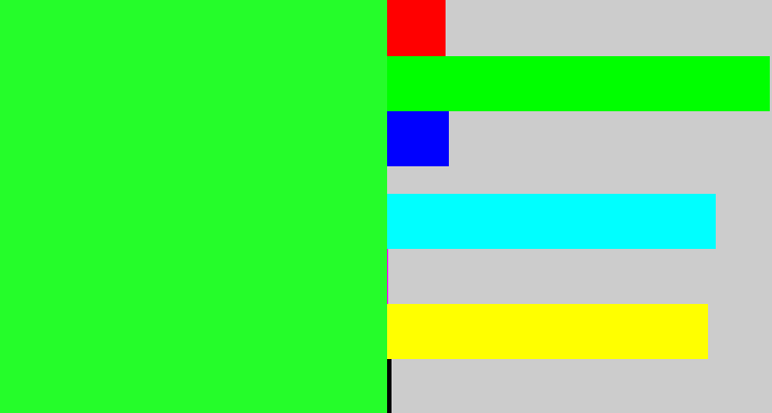 Hex color #25fd2a - hot green