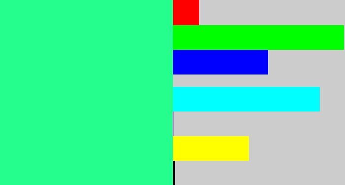 Hex color #25fd8d - wintergreen