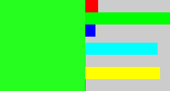 Hex color #25fe1f - radioactive green