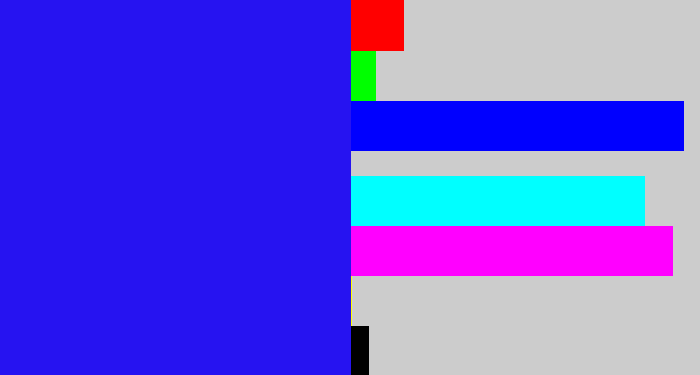 Hex color #2613f1 - ultramarine blue