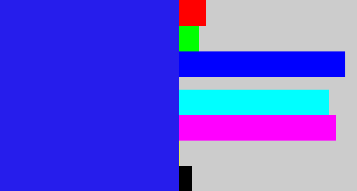 Hex color #261dec - vivid blue