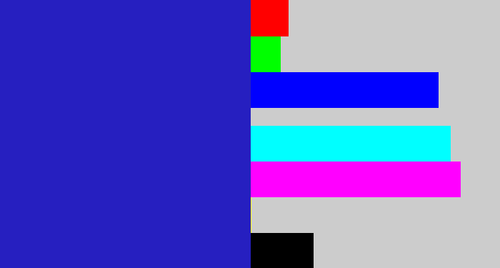Hex color #261fc0 - indigo blue