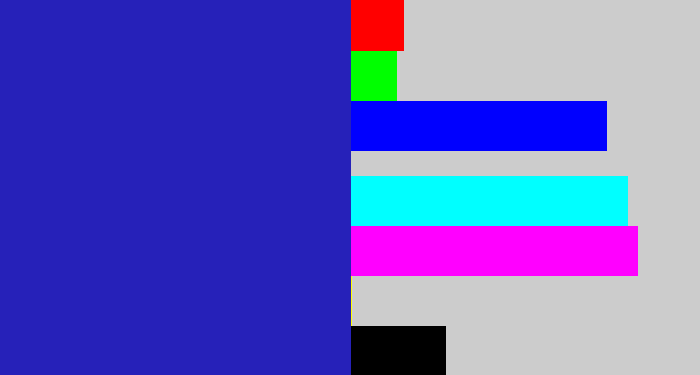 Hex color #2621b9 - indigo blue
