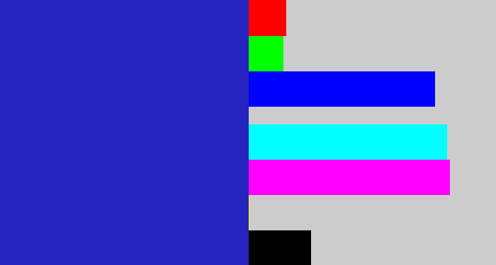 Hex color #2624c0 - indigo blue