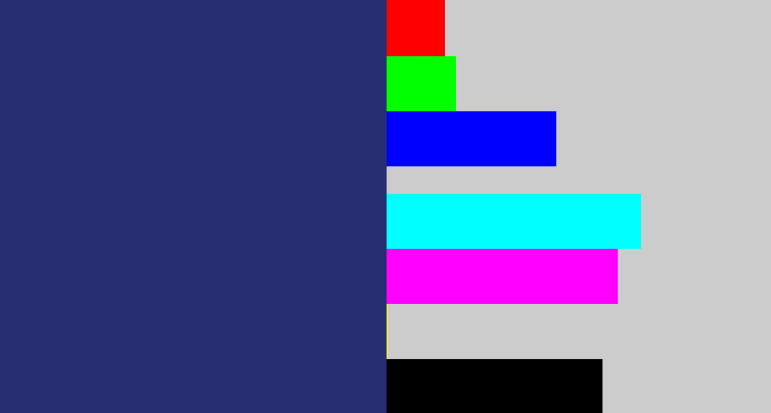 Hex color #262d71 - dark slate blue