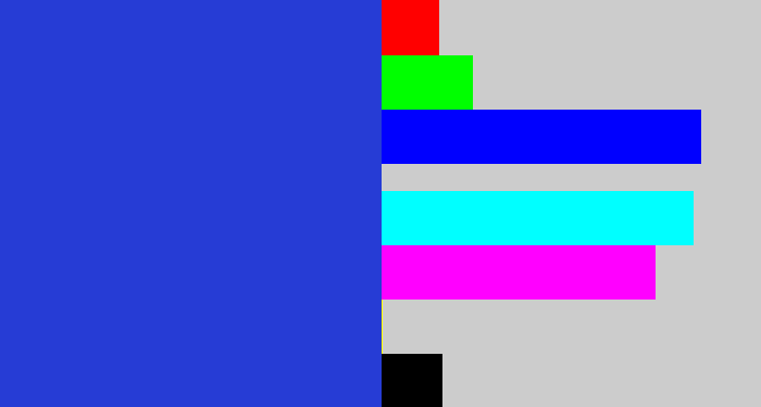 Hex color #263cd5 - blue blue