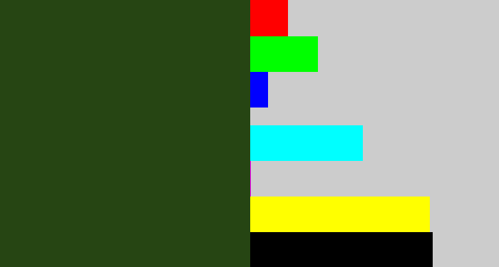Hex color #264513 - forrest green