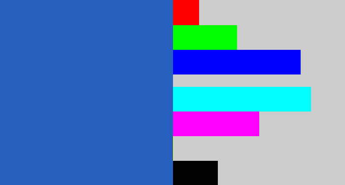 Hex color #265fbd - mid blue