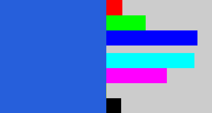 Hex color #265fdb - azul
