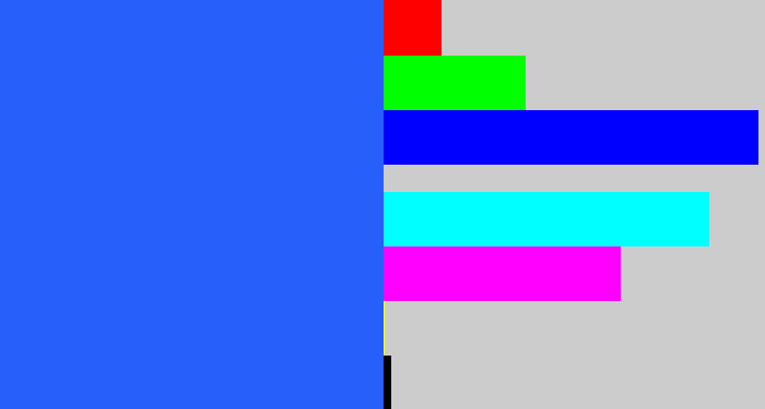 Hex color #265ffa - azul