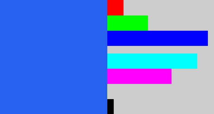 Hex color #2661f0 - azul