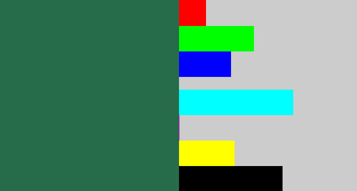 Hex color #266b4a - dark green blue
