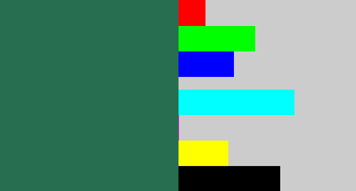 Hex color #266e4f - dark green blue