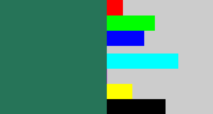 Hex color #267458 - dark green blue