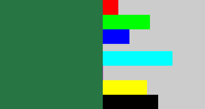 Hex color #267543 - darkish green