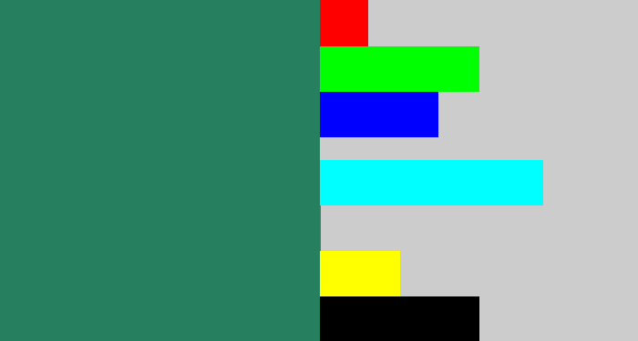 Hex color #267f5f - viridian