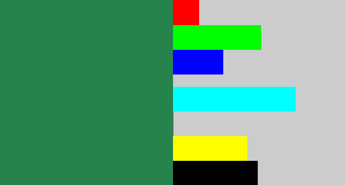 Hex color #26834b - darkish green