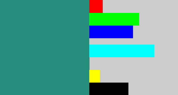 Hex color #268e7d - viridian