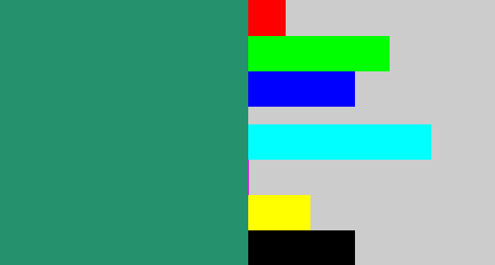 Hex color #26916d - viridian