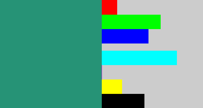 Hex color #269376 - viridian