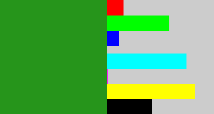 Hex color #26951b - tree green