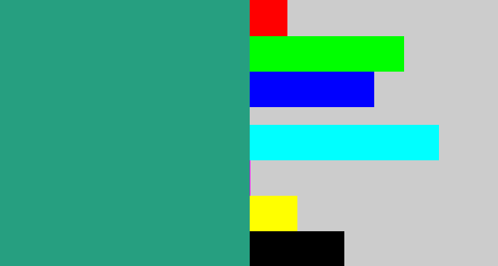 Hex color #269f80 - jade