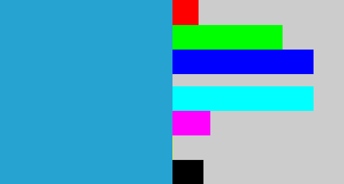 Hex color #26a3d1 - water blue