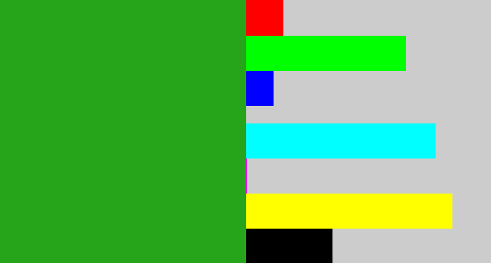 Hex color #26a51b - green