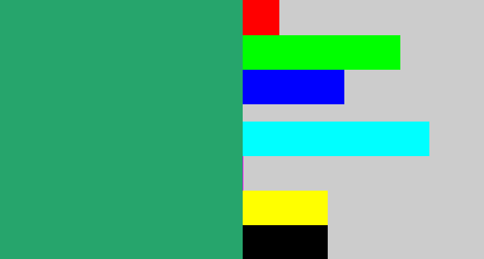 Hex color #26a56c - teal green