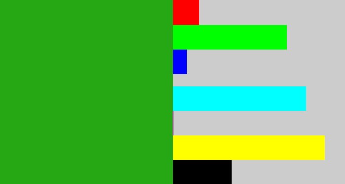 Hex color #26a815 - green