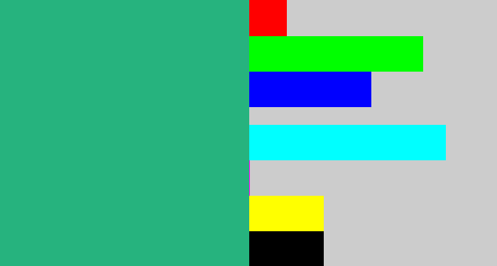 Hex color #26b37e - bluey green
