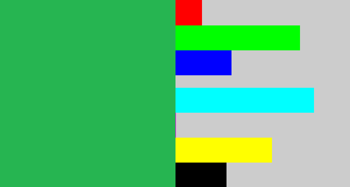 Hex color #26b551 - medium green