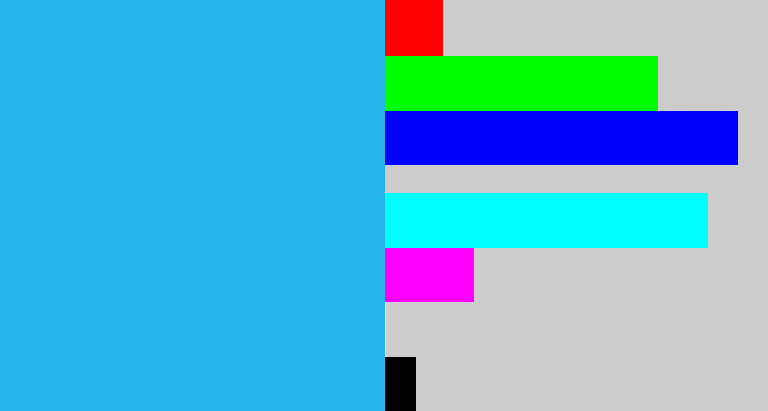 Hex color #26b5eb - azure