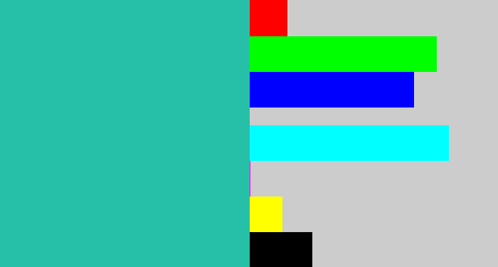 Hex color #26c0a8 - tealish