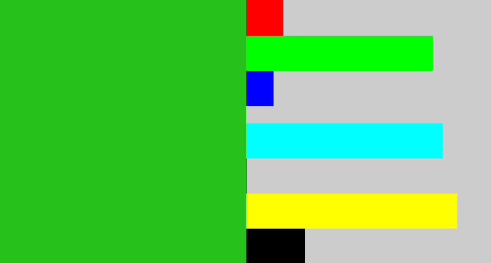 Hex color #26c11b - green