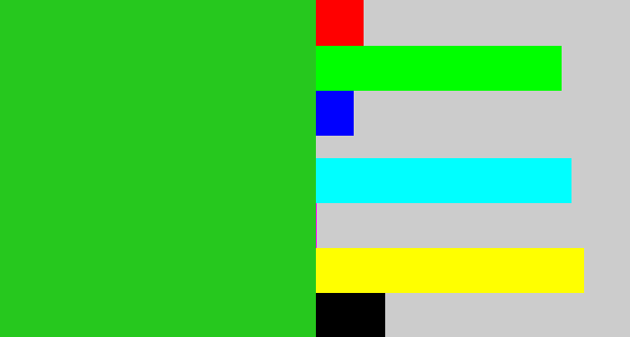 Hex color #26c81e - green