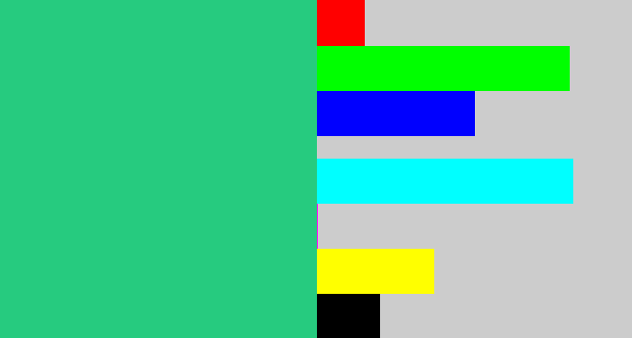 Hex color #26cb7f - greenblue