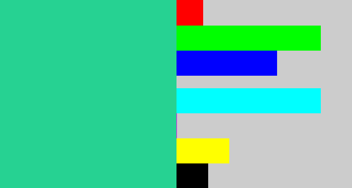 Hex color #26d292 - greenblue