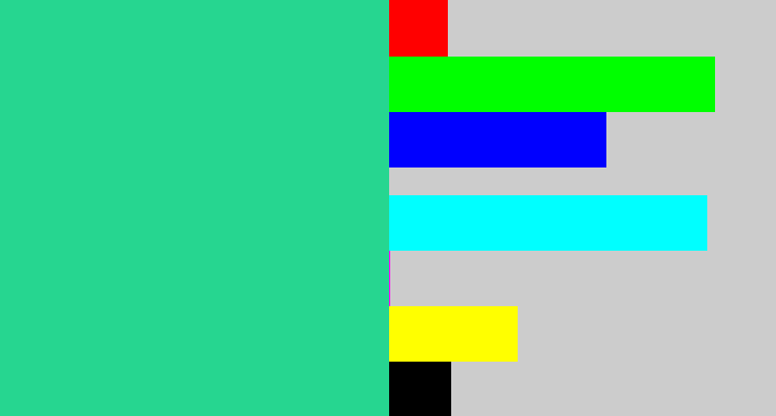 Hex color #26d690 - greenblue