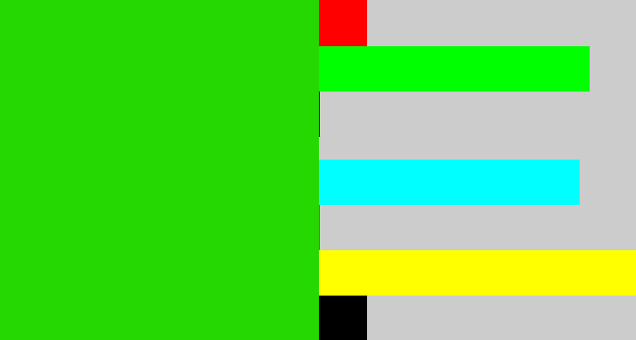 Hex color #26d801 - vivid green