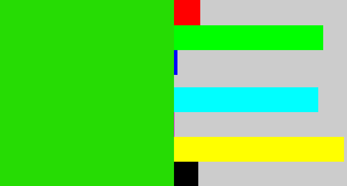 Hex color #26dc04 - vivid green
