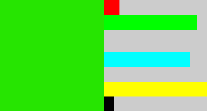 Hex color #26e501 - vivid green