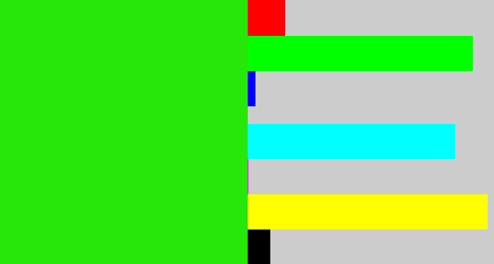 Hex color #26e708 - vivid green