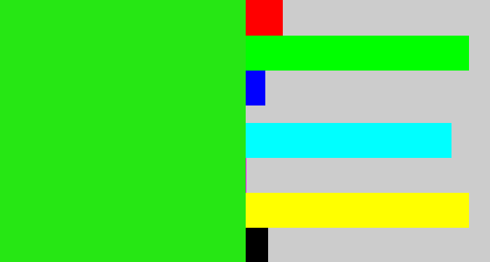 Hex color #26e714 - vivid green
