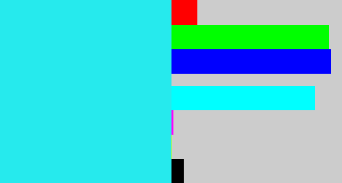 Hex color #26eaed - bright light blue