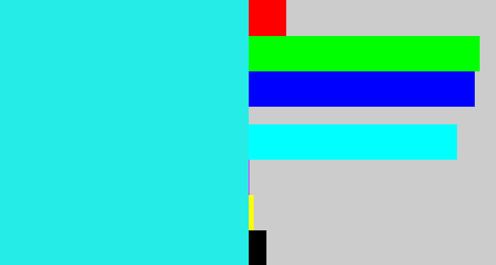Hex color #26ece7 - bright light blue