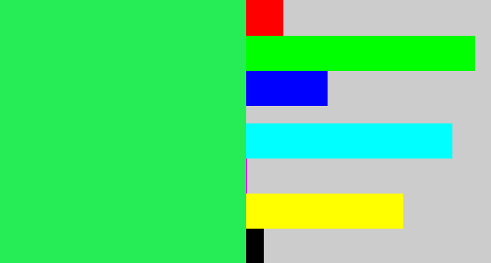 Hex color #26ed55 - bright light green